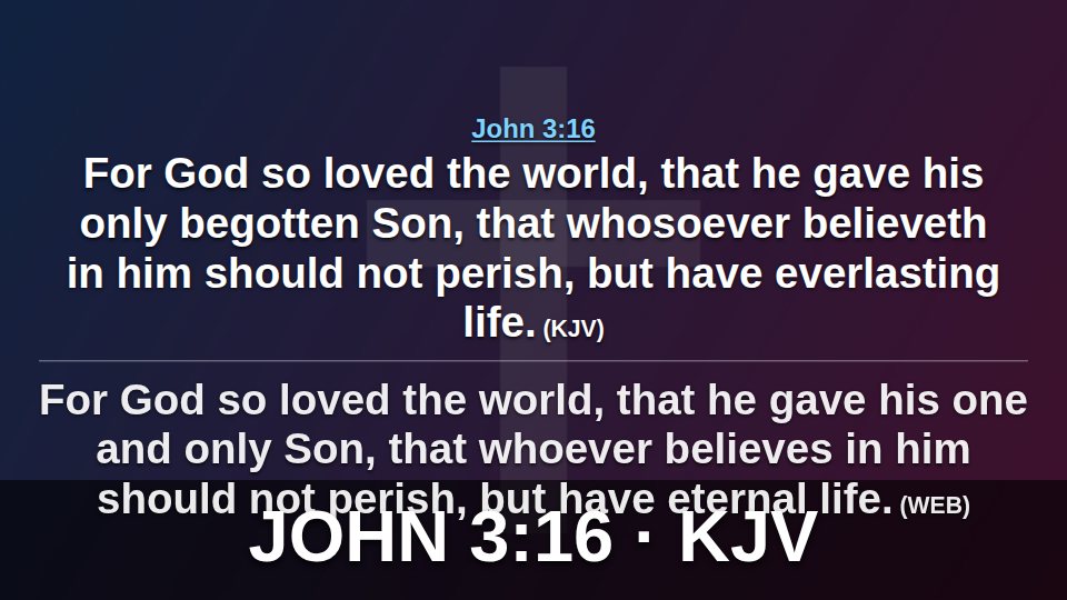 Two Bible versions together on screen